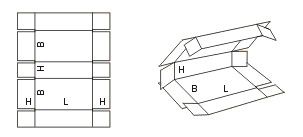 Схема сборки картонной коробки 409 «Пенал» из прямоугольной формы