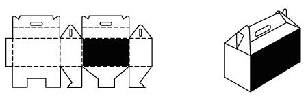 Схема картонной коробки типа «Чемодан»