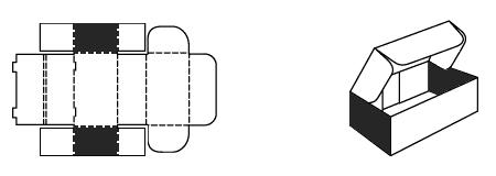 Схема картонной коробки типа «Книжка» с двойной стенкой спереди