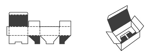 Схема самосборной картонной коробки «Ласточкин хвост»