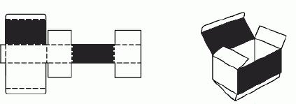 Картонная коробка «Пенал» с креплением крышки к одной стороне