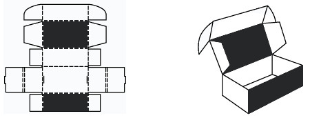 Схема самосборной коробки с ушками